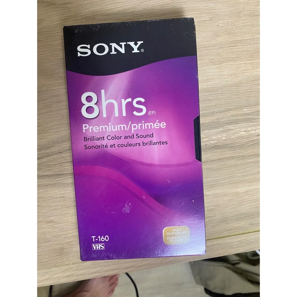 Sony T-160 Premium VHS Blank Video Tape 8 Hours EP Mode T160VR New Open Box